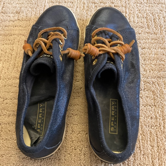 ✅ 2/$20 Sperry Crest Vibe Women Canvas Sneakers Navy 7 Coastal Preppy Minimalist - Picture 5 of 7